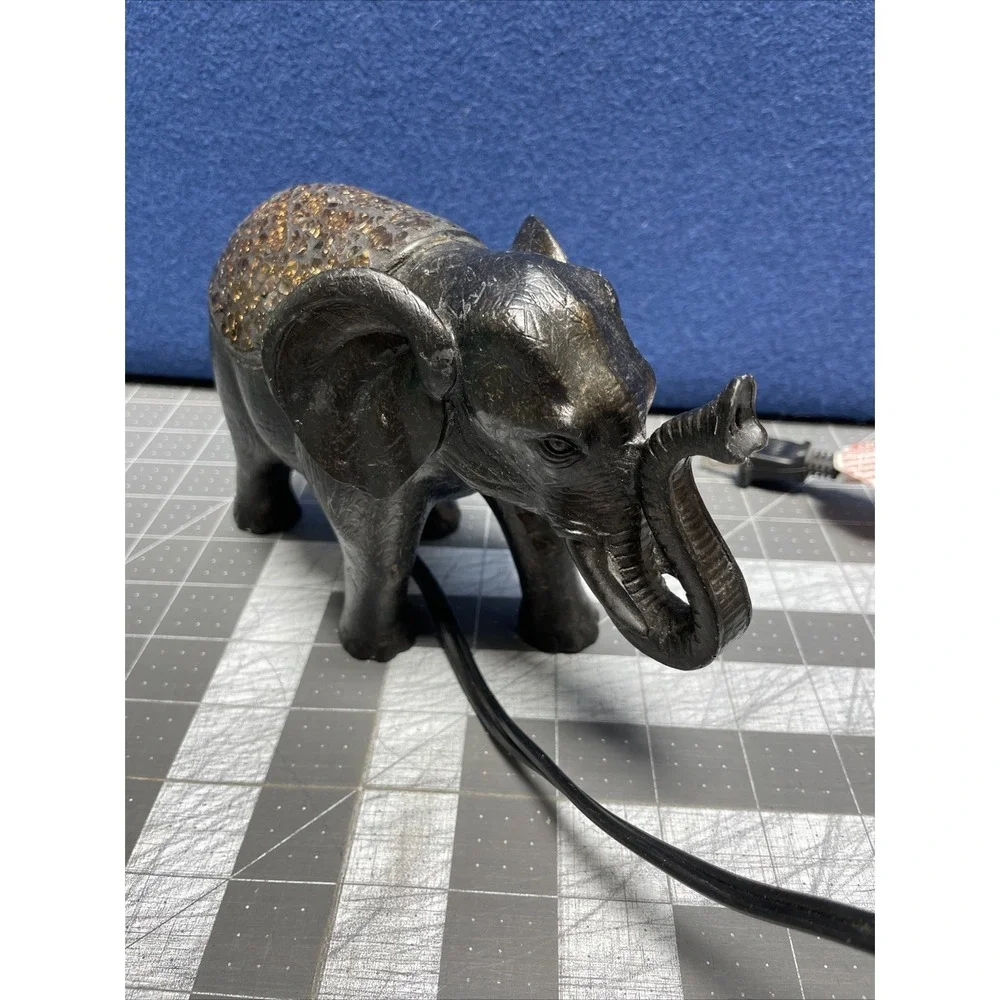 Elephant Night Light Desktop Table Lucky‎ Trunk Up Small Figure